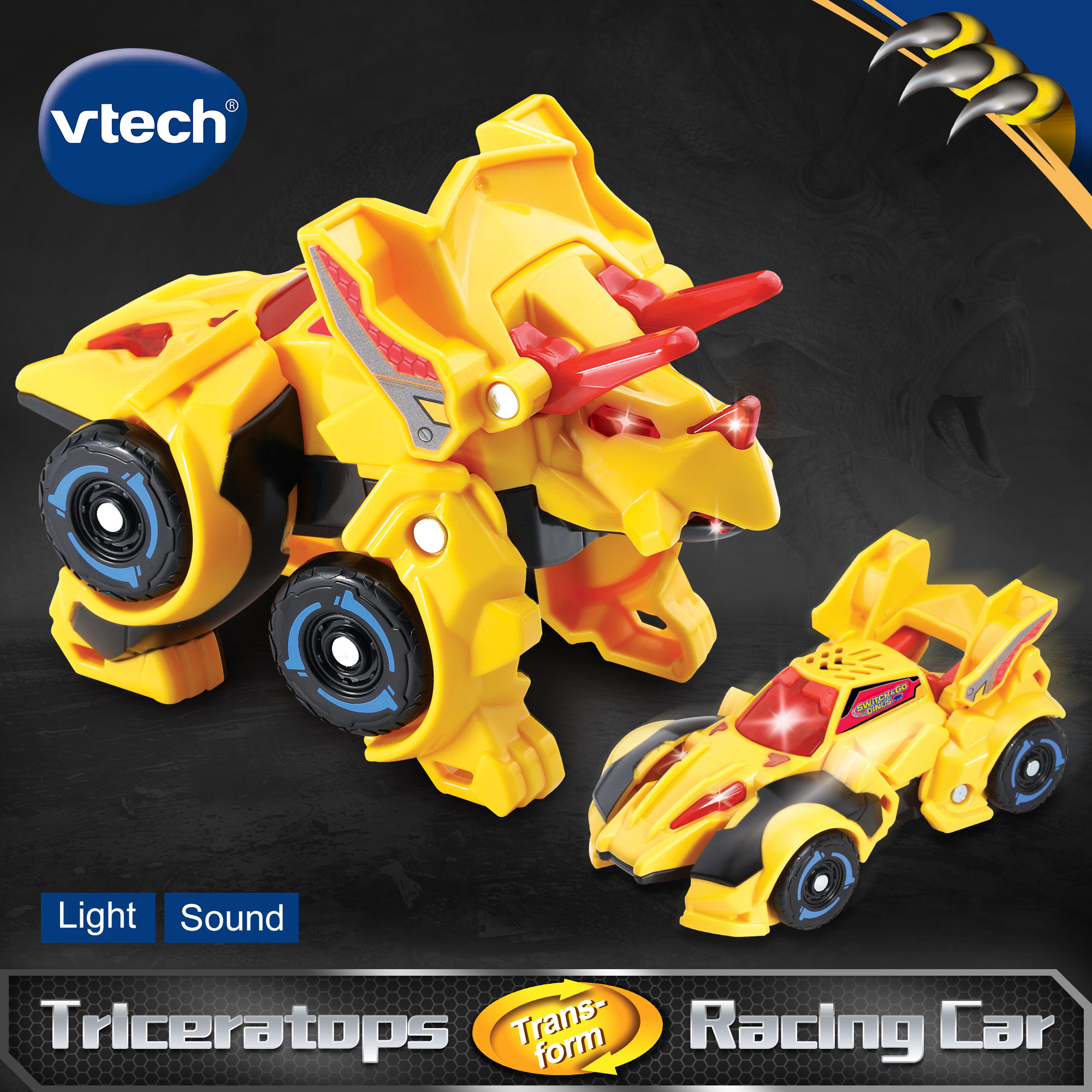 VTech Clash the Triceratops Switch and Go Dinos Dinosaur Toys Vehicle Toys RC Figures Robot Toys 3 4 5 6 7 8 Years boys girls kids ราคา 499 บาท*ส่งฟรี