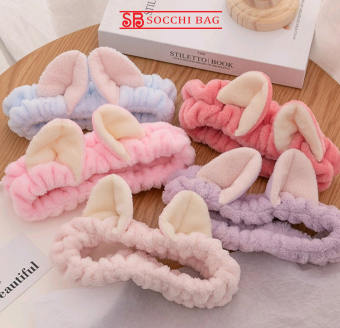 Băng đô cài tóc tai mèo xinh xắn dễ thương - Bờm vải kẹp tóc rửa mặt, make up SOCCHI BAG