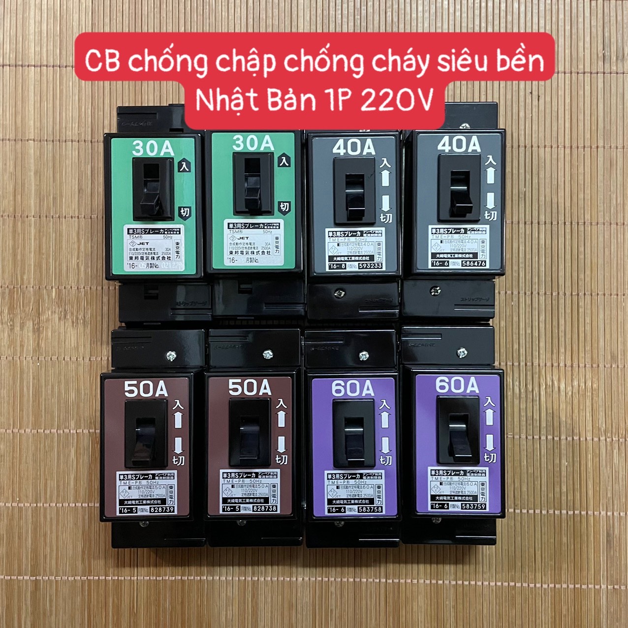 CB chống chập chống cháy siêu bền Nhật Bản 1P 220V