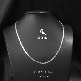SILVER STAR SILK | Dây chuyền lụa Bạc họa tiết sao lục giác form lụa mềm từ Bạc S925