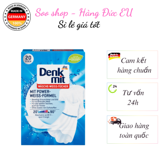 Giấy tẩy trắng quần áo DENKMIT, hộp 20 tờ