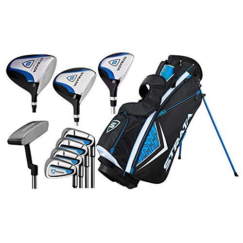 Callaway Men's Strata Complete 12 Piece Golf Club Set Includes: Driver, 3 Wood, 5 Hybrid, 6- 9 Iron, PW, Putter, Stand Golf Bag and 2 Head covers. Right Handed Hander Set · v8