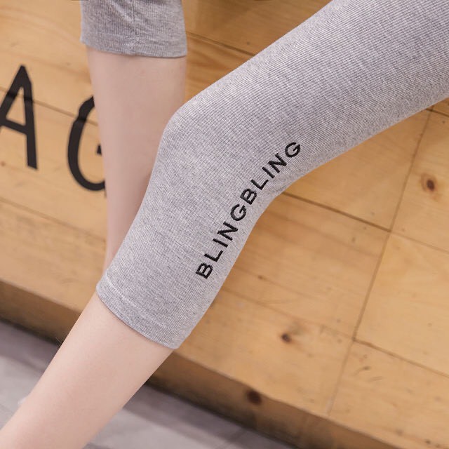 Quần Legging Nữ Dáng Lỡ In Chữ Cạp Cao 2 Màu V022