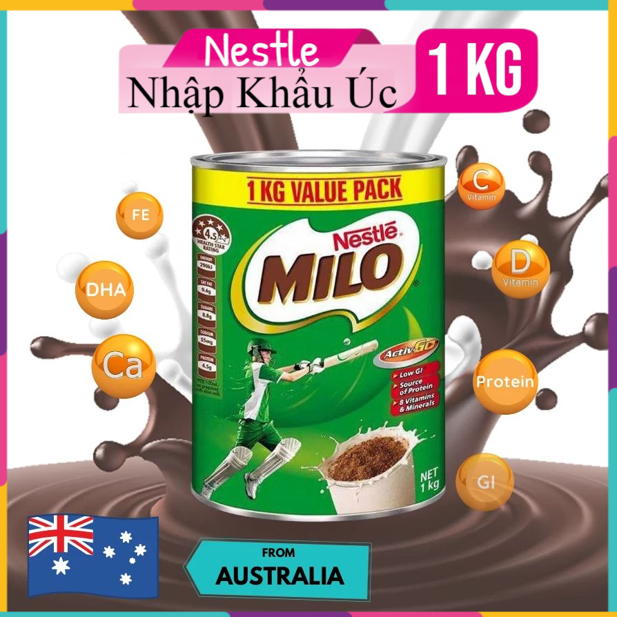 Sữa milo úc hộp 1kg - nhập khẩu australia , tăng chiều cao vượt trội