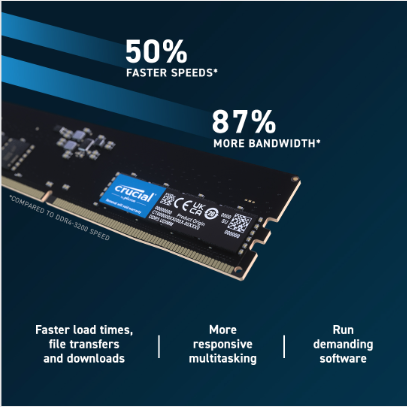 Crucial 64GB Kit (2 x 32GB) DDR5 4800mhz 4800 mhz DIMM RAM for