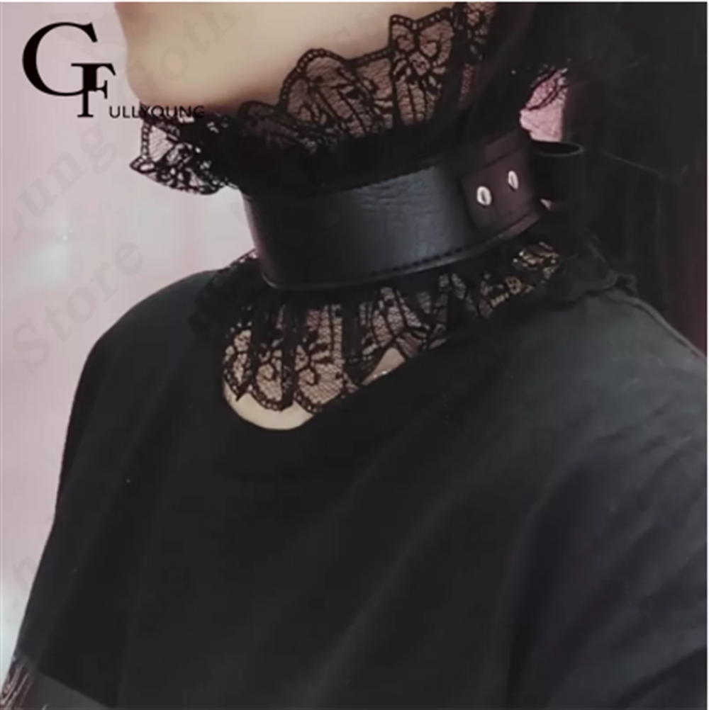 KMVEXO Sexy Punk Choker Collar Shape Leather Choker Bondage Cosplay Go –  strappz