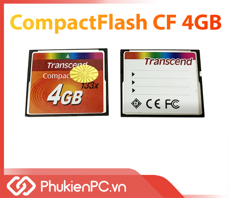 Thẻ nhớ CF 4GB Transcend 133x chuyên dùng cho máy CNC