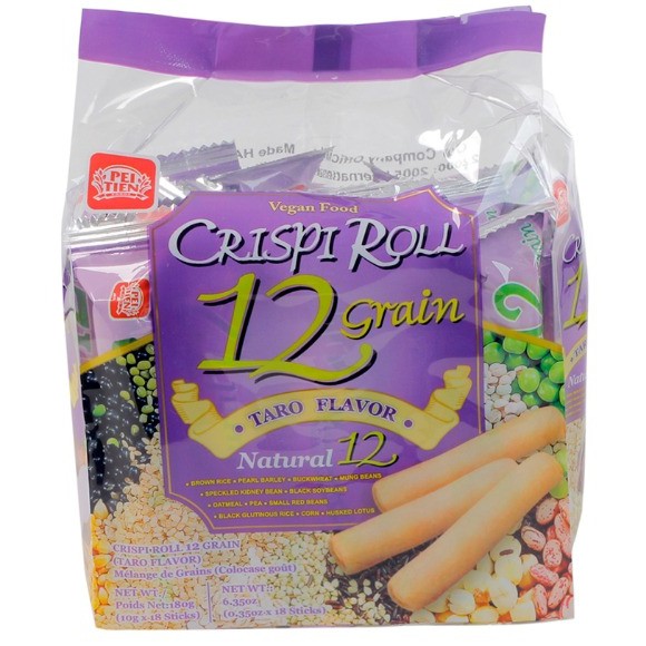 Bánh Quy Dinh Dưỡng 12 Loại Ngũ Cốc PeiTien Crispi Roll 12 Grain Vị Khoai Môn (Gói 180g)