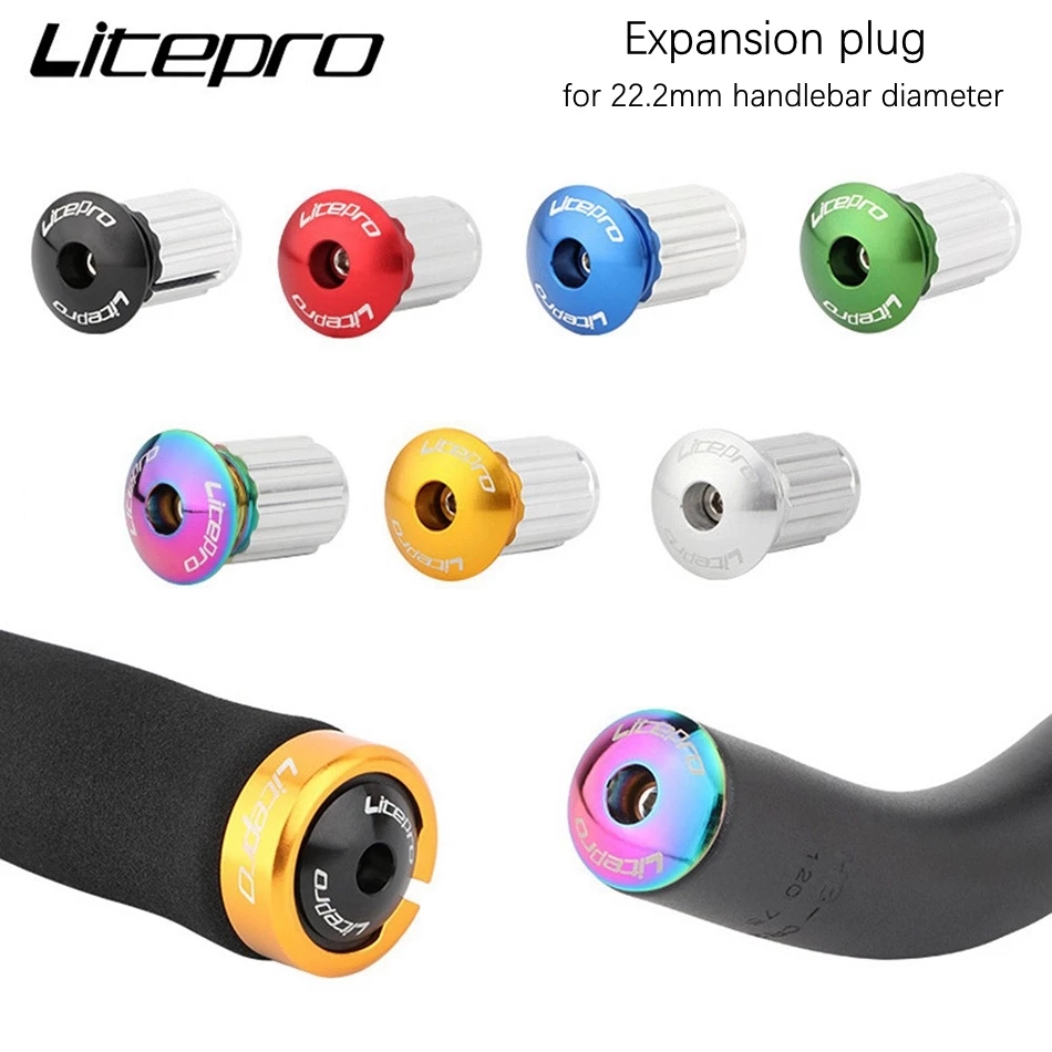 Litepro 1 cặp đầu cắm ghi đông xe đạp có thể gập lại bọc ghi đông xe đạp phụ kiện đầu bịt ghi đông xe đạp đường trường hợp kim nhôm