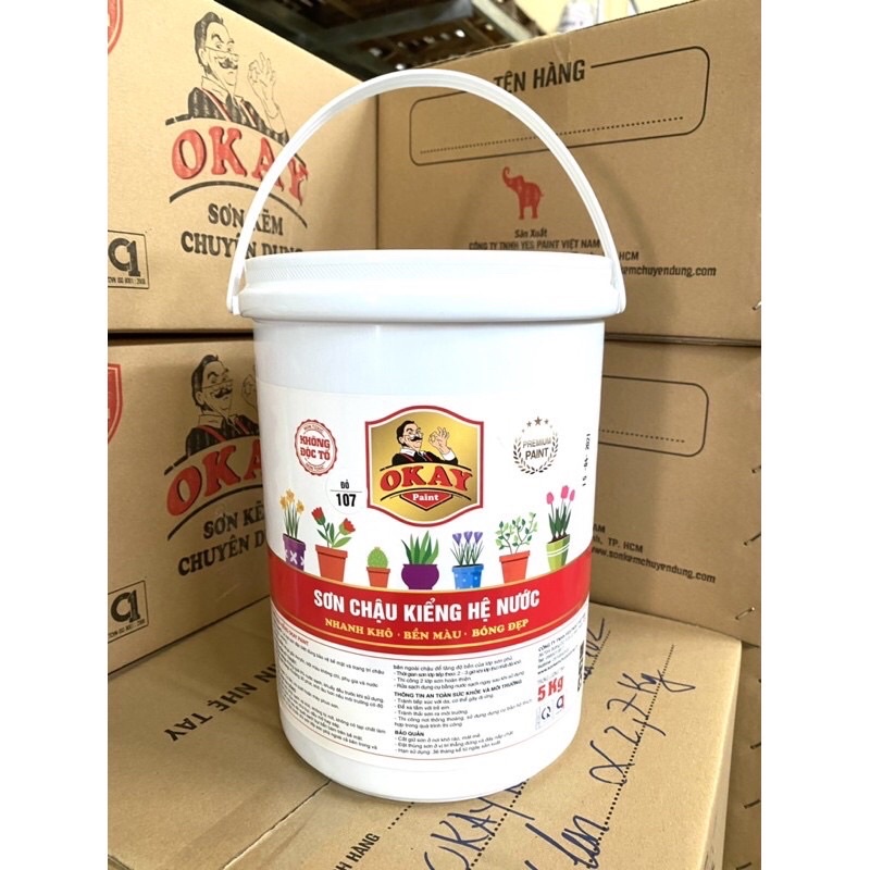 Sơn chậu kiểng hệ nước OKAY lót kiềm 5KG