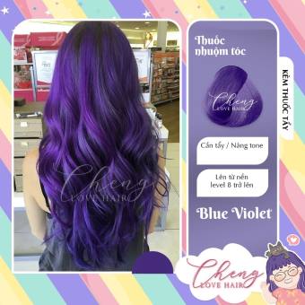 Kem nhuộm tóc màu Blue Violet – Blinkhair, tặng kèm trợ nhuộm và gang tay