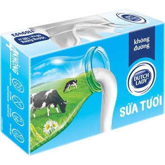 24 Hộp Sữa Tươi Tiệt Trùng Dutch Lady Cô Gái Hà Lan Không Đường (24X180ml)