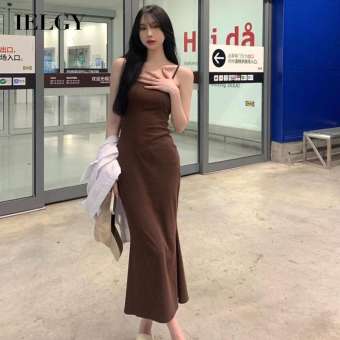 IELGY Đầm Eo Không Tay Đuôi Cá Dài Cá Tính Cho Nữ