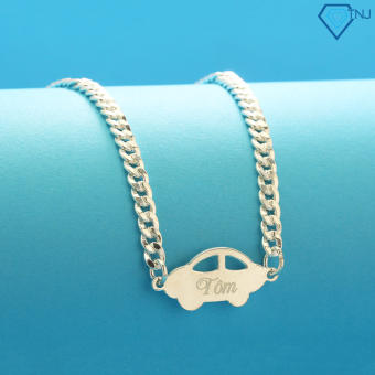 Dây chuyền bạc cho bé trai hình ô tô khắc tên DTA0020 - Trang Sức TNJ