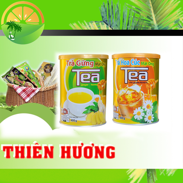 Compo 2 loại trà gừng mật ong và trà hoa cúc mật ong Thanh Bình - đồ ăn vặt