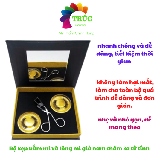 Bộ kẹp bấm mi và lông mi giả nam châm 3d từ tính THAO110-Trúc Cosmetics