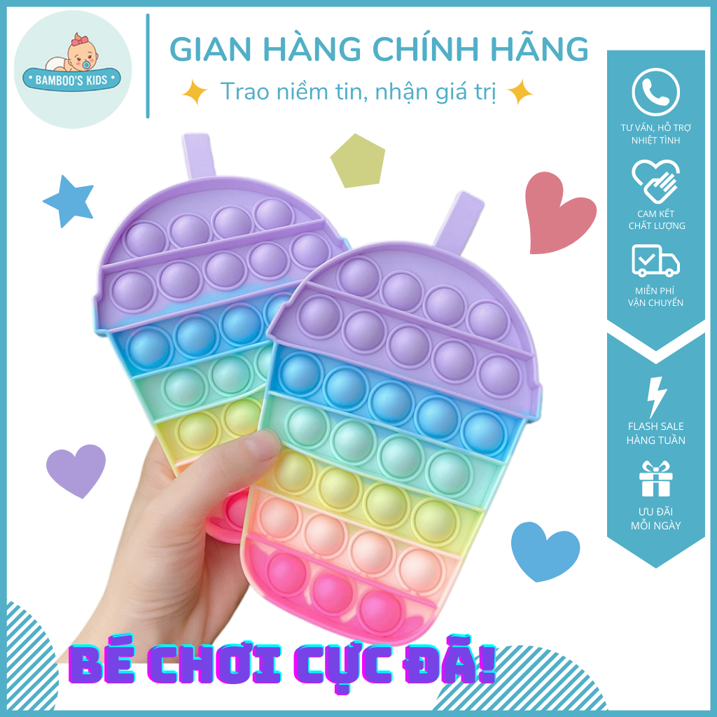 [FreeshipMax] Đồ Chơi Pop It Giá Rẻ, Giúp Bé Thư Giãn, Xả Stress Cực Tốt, Loại Lớn, Xịn Hơn, Pop It Khổng Lồ, Pop It Giá Rẻ Cho Bé - Bamboo's Kids