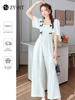 ZYHT eravogue Đồ liền thân Áo liền quần Bộ Áo Liền Jumpsuit nữ jumpsuit chân dài jumpsuit cho bé gái mũm mĩm jumpsuit chân rộng jumpsuit eo cao jumpsuit trắng jumpsuit hàn quốc 4910