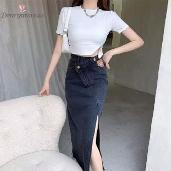 Chân Váy Denim Xẻ Eo Cao Chân Váy Mới Thu Đông Dài Vừa Phải Cho Nữ Chân Váy Dài Quấn Hông Chữ A