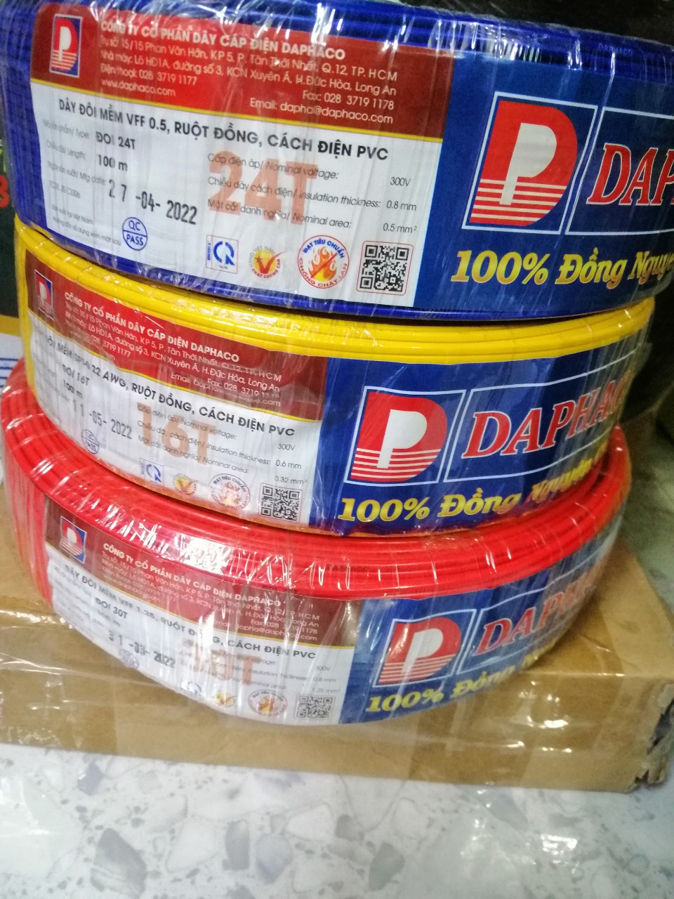 Dây điện đôi mềm daphaco 16t - 24t - 30t - 32t
