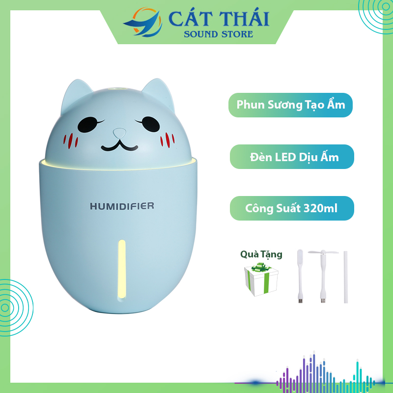 Máy tạo ẩm/Phun sương thú cưng mèo kute MT-Y1 Cát Thái đèn led usb + quạt mini usb công suất lớn phun sương liên tục và không gây tiếng ồn làm mát da