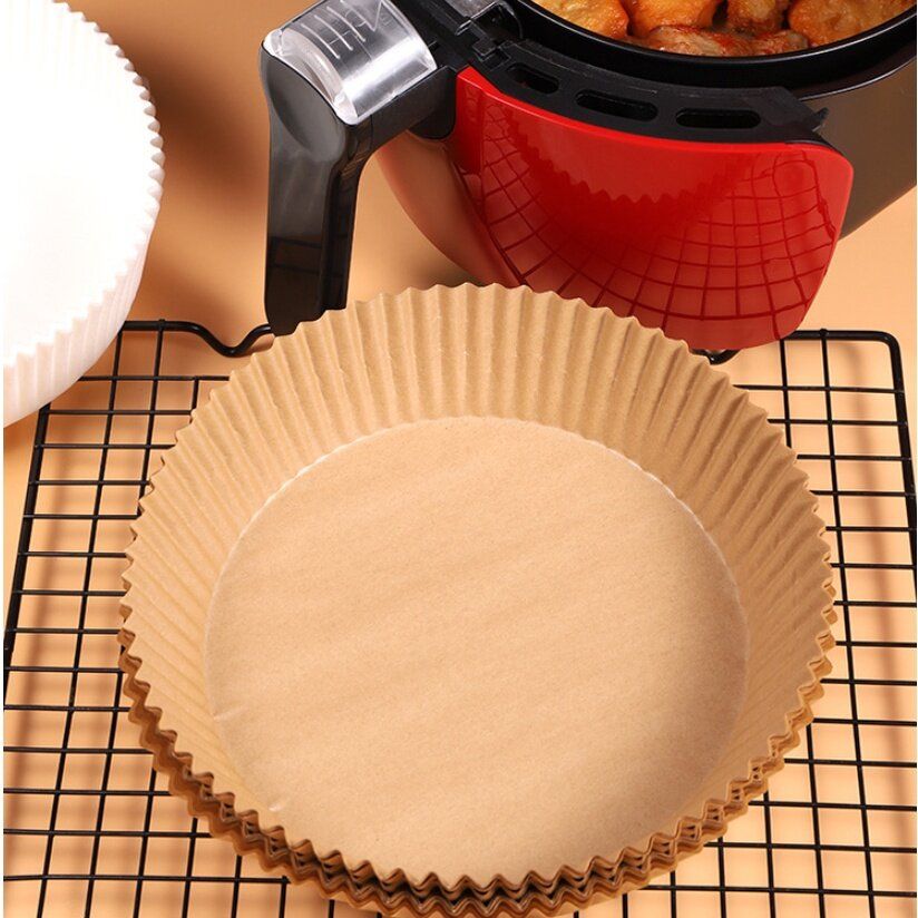 Gambar ??????? Special Paper For Air Fryer Baking Oil Proof And Oil Absorbing Paper 20CM Air Fryer Disposable Paper Air Flyer Paper 30pcs 100pcs