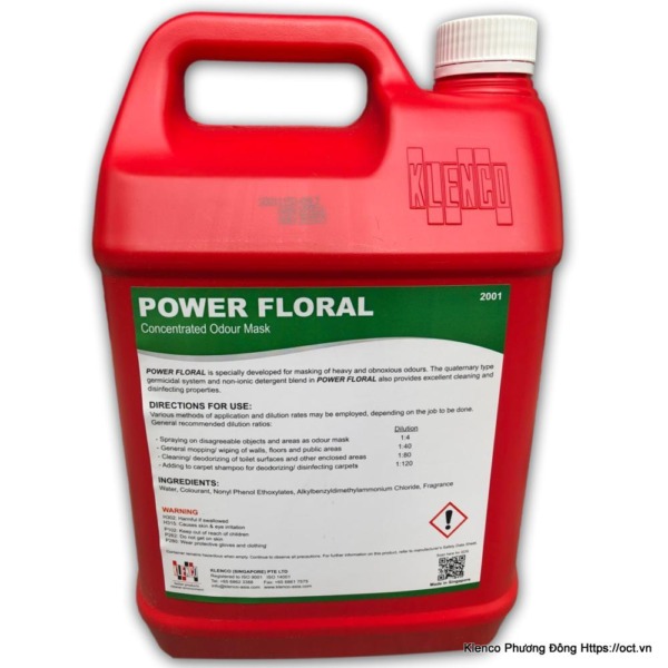 Nước lau sàn nhà diệt khuẩn khử hết mùi bệnh viện power floral-5l