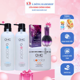 BỘ DẦU GỘI XẢ HẤP Ủ DƯỠNG PHỤC HỒI TÓC TẠI NHÀ CHC GOCOLOR KOREA SUÔN MỀM MƯỢT