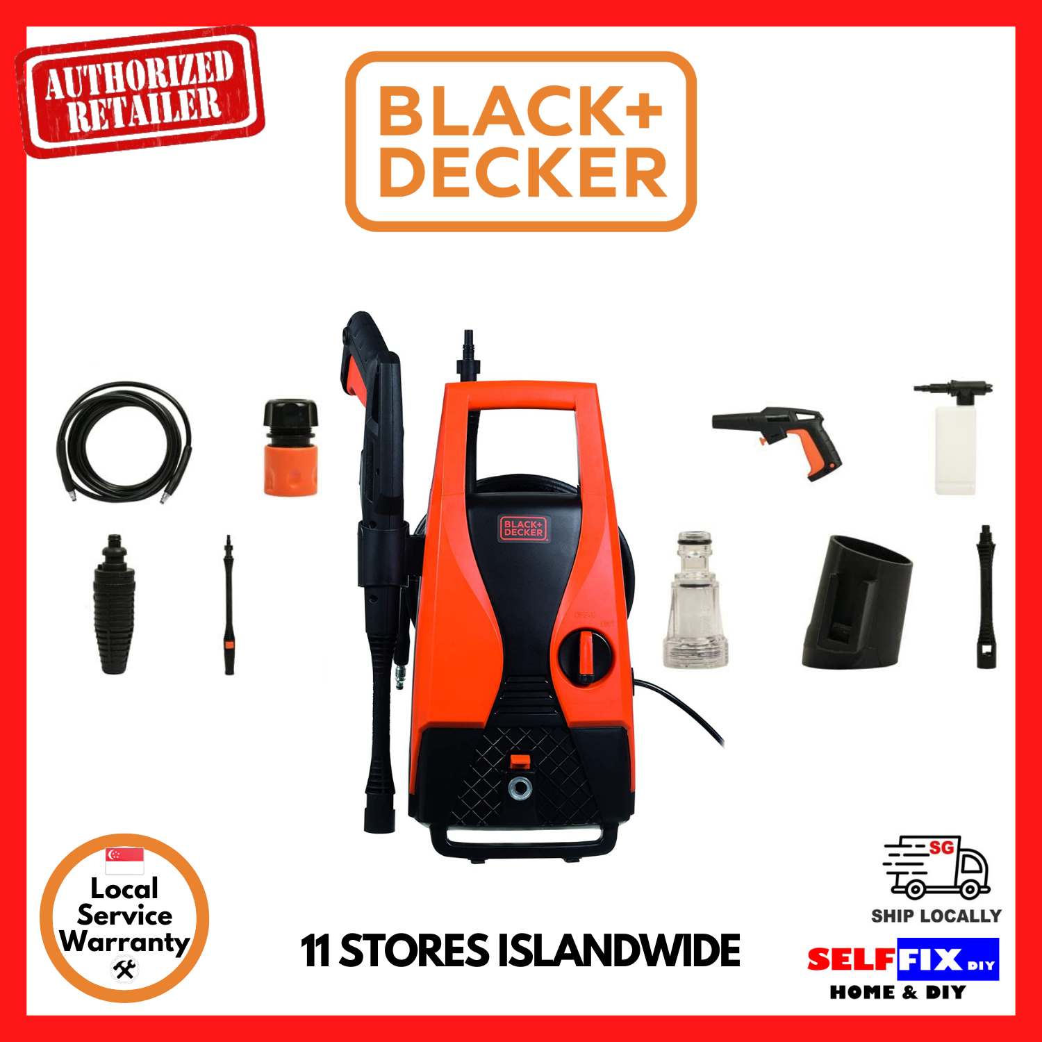 Hidrolavadora Black+decker Bw14 De 1300w Con 110bar De Presión