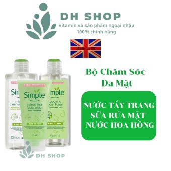 Sữa rửa mặt , Nước Tẩy Trang , Nước hoa hồng SIMPLE - DH Shop