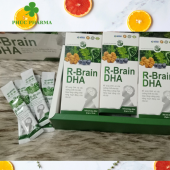 Bổ não trẻ em R-BRAIN DHA, bổ sung DHA kèm vitamin cho bé (hộp 18 gói x 10ml)