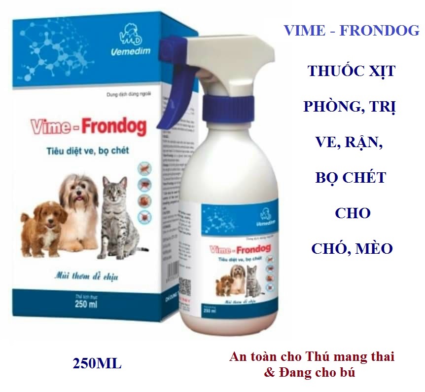 Vime - Frondog 250ml - Thuốc xịt diệt ve, rận, bọ chét trên chó, mèo Vet24h