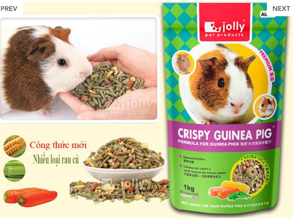 Jolly Thức Ăn Cho Bọ ú, chuột lang, guinea pig Crispy Cao Cấp 1kg-CaCopetshop