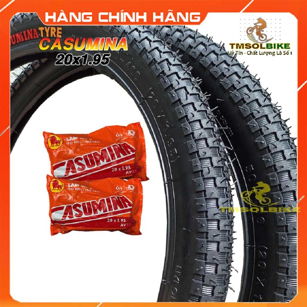 Vỏ lốp xe đạp leo núi 20x1.95 săm ruột 20x1.95 av van xe máy hàng chính hãng casumina