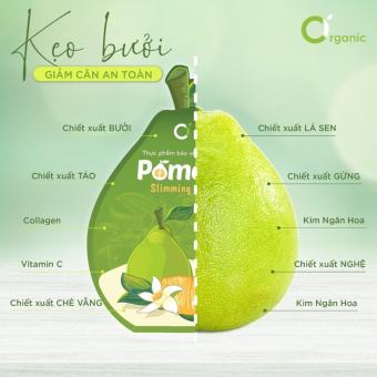 KẸO BƯỞI CI ORGANIC GIẢM CÂN TAN MỠ CHíNH HÃNG ( Gói 10 viên)