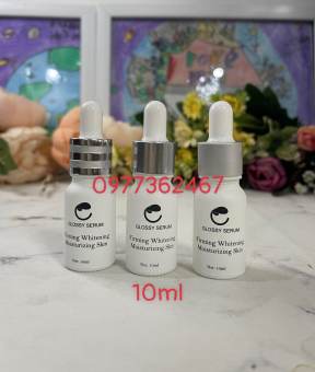 VỎ CHAI THỦY TINH 10ML SƠN TRẮNG ĐẦU BÓP IN CHỮ ĐEN