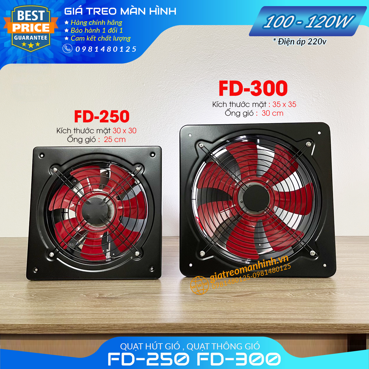 Quạt hút gió - quạt thông gió nhà xưởng - nhà hàng - fd-250, fd300 - sức hút lớn