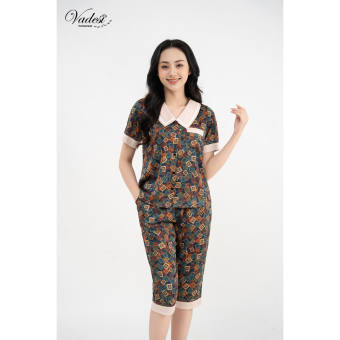 Đồ Bộ Pijama Nữ Lửng Cộc Cổ Sen Vadesi Luạ Luxury Cao Cấp Mặc Nhà Mùa Hè Mát Mềm Nhiều Họa Tiết Đẹp