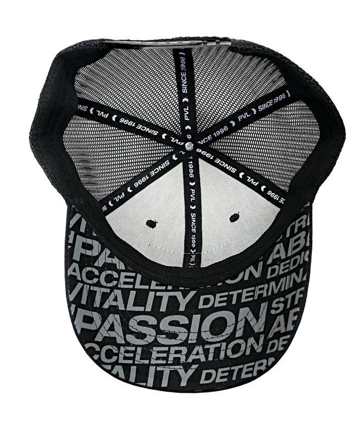PVL Patched Athletes Trucker Cap, Sport Hat, Adjustable Snapback, Various Color, 1 Pcs, All Black