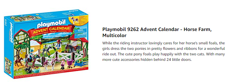 playmobil horse advent calendar