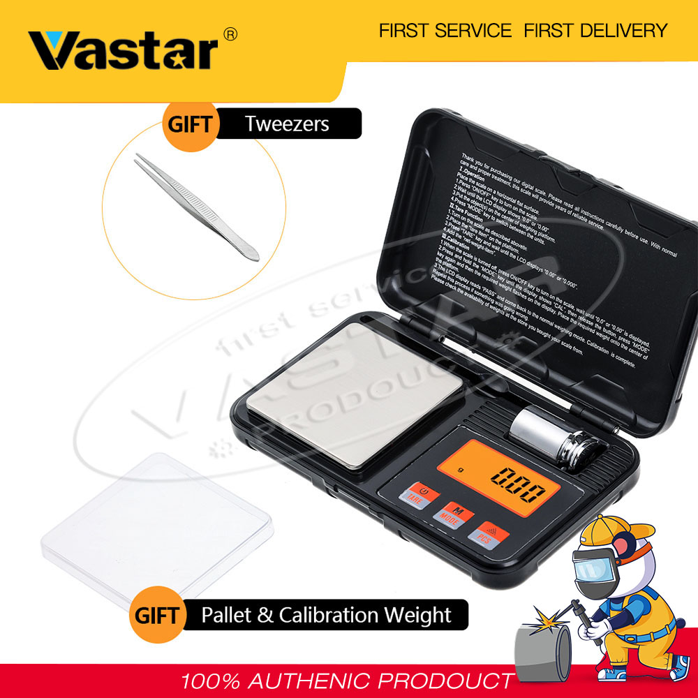 Cân Kĩ Thuật Số Mini Vastar, Cân Dùng Trong Bếp, Cân Bỏ Túi 200G/0.01G, Quả Cân Hiệu Chuẩn 50G, Cân Thông Minh Điện Tử, 6 Đơn Vị, Hiển Thị Đèn Nền LCD, Tare, Tự Động Tắt, Thép Không Gỉ (4 Màu Tùy Chọn)