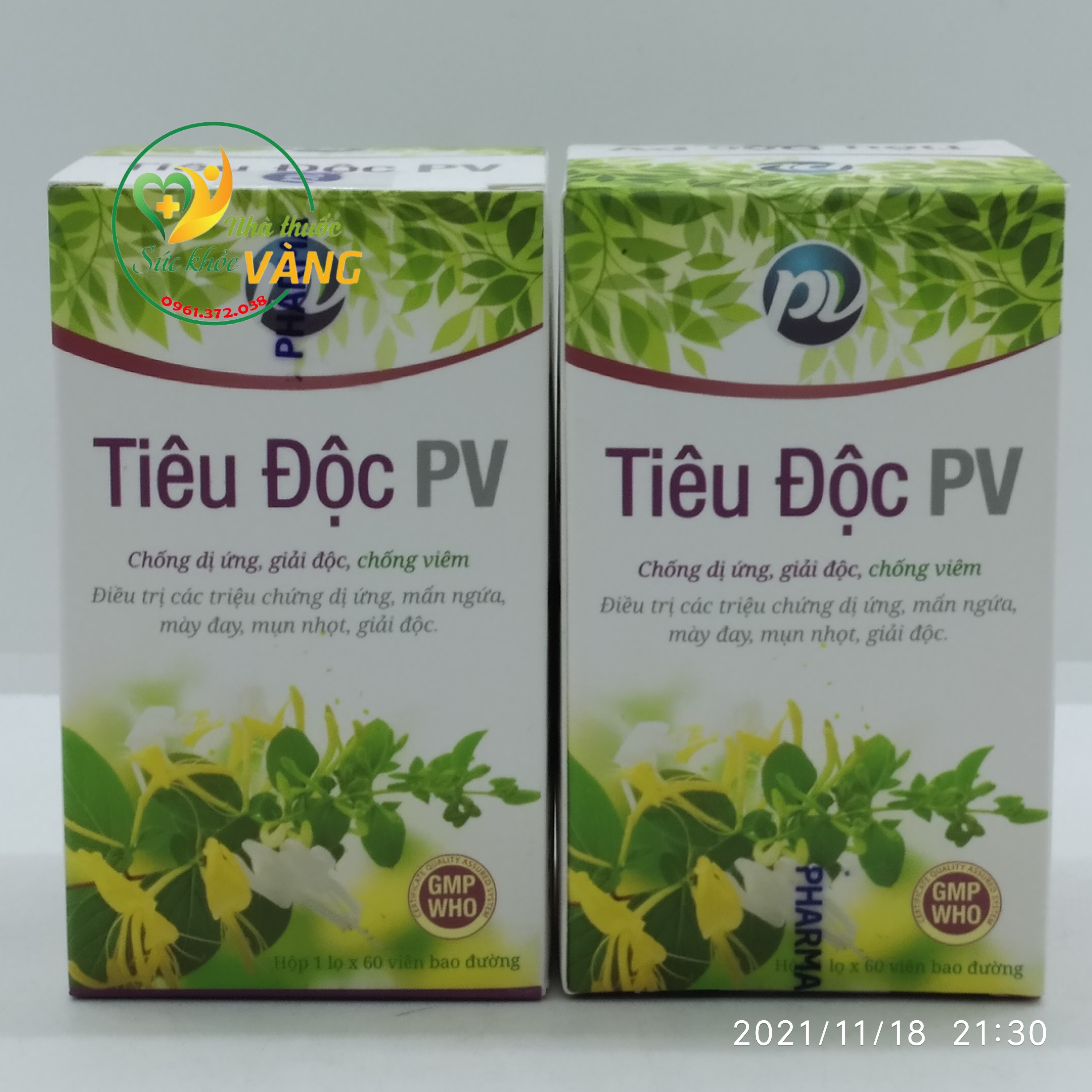TIÊU ĐỘC PV dị ứng, mẩn ngứa, mày đay, mụn nhọt, giải độc
