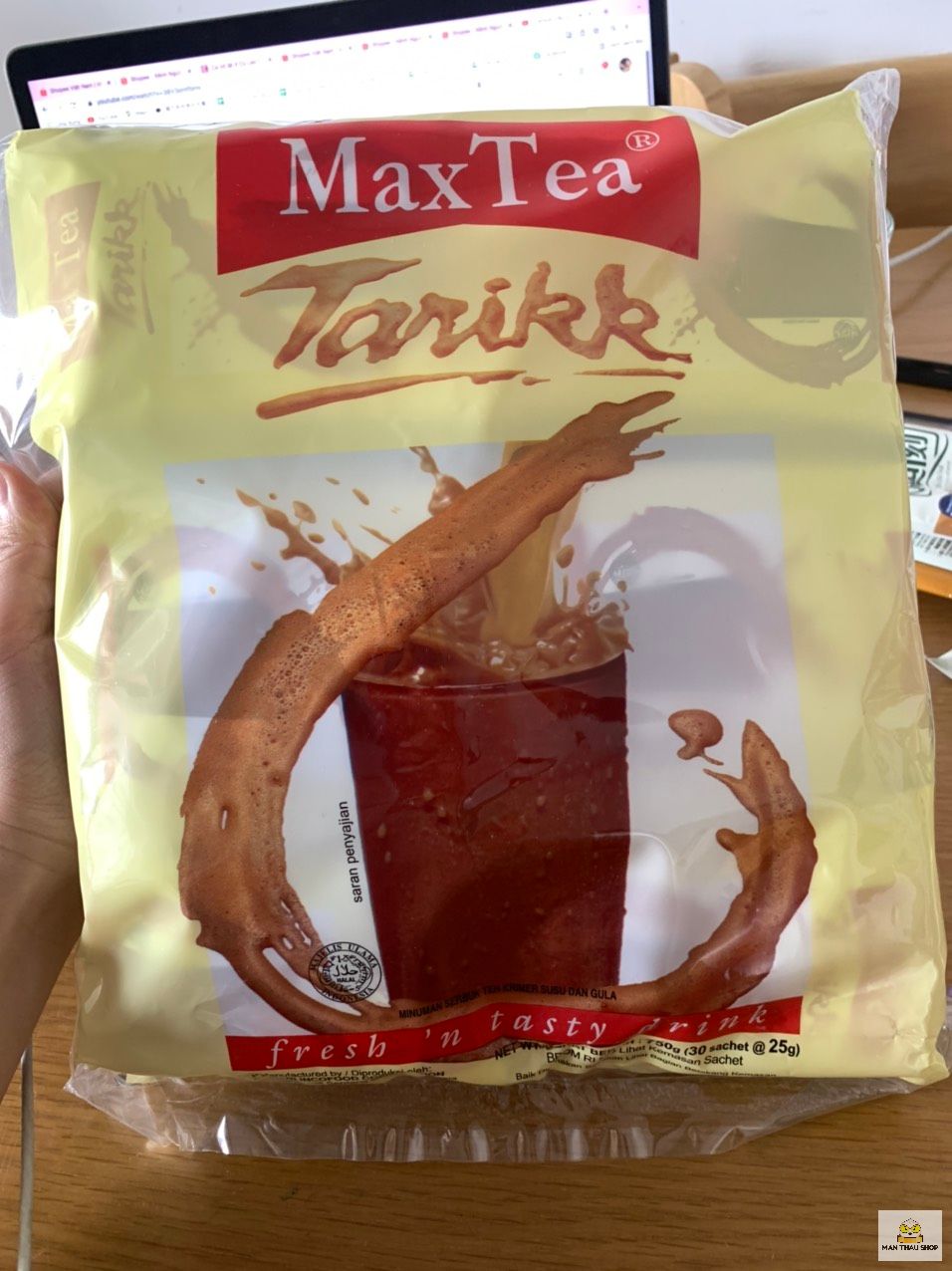 Trà sữa indo max tea tarikk 750g túi 30 gói 25g