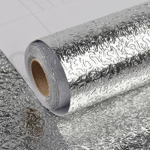 Giấy Bạc Dán Bếp Cách Nhiệt Chống Cháy Cuộn Giấy Bạc Dán Bếp Dài 3 Mét x 0.6 Mét - Giấy Bạc Dán Tường Giấy Cách Nhiệt