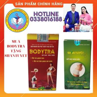 Bodytra Giảm Cân Nhanh An Toàn Do Viện Y Học Dân Tộc Việt Nam Sản Xuất - Lọ 60 Viên - Thành Phần Chiết Xuất Từ Dược Liệu - Giảm 5 - 7 Kg Sau Liệu Trình - Tặng Kèm Lọ Shan Tuyết Việt 30 Viên Giúp Làm Mỡ Và Giữ Cân Giữ Dán