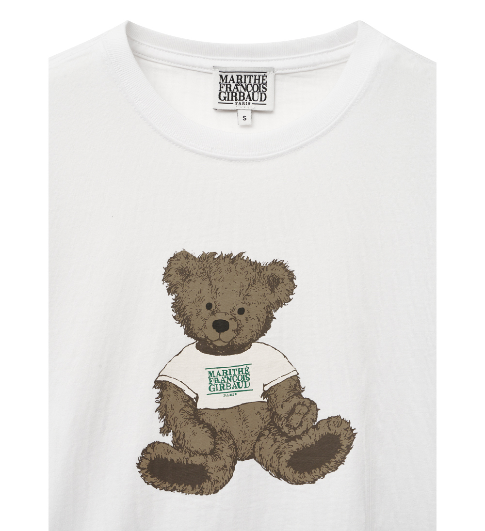 ★Marithe + Francois Girbaud★ W DOODLE BEAR CROP TEE whiteb W DOODLE BEAR TEE white - MARITHE FRANCOIS GIRBAUD