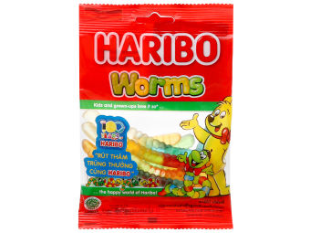 Kẹo dẻo Haribo Worms gói 80g