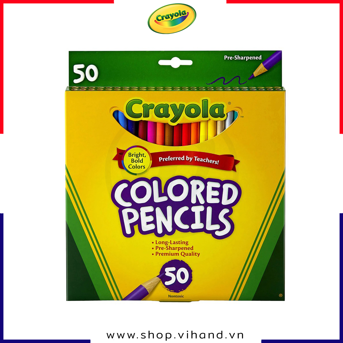 HCMBộ 50 bút chì tập tô màu cho trẻ Crayola Colored Pencil