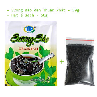 Combo 1 Bột sương sáo đen Thuận Phát 50g + 1 Hạt é sạch 50g