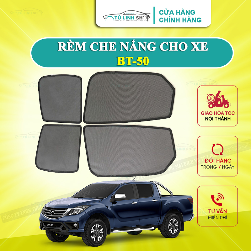Rèm che nắng nam châm cho xe Mazda BT50, bộ 4 tấm cho 4 cửa, hàng loại 1 cao cấp, vừa khít kính